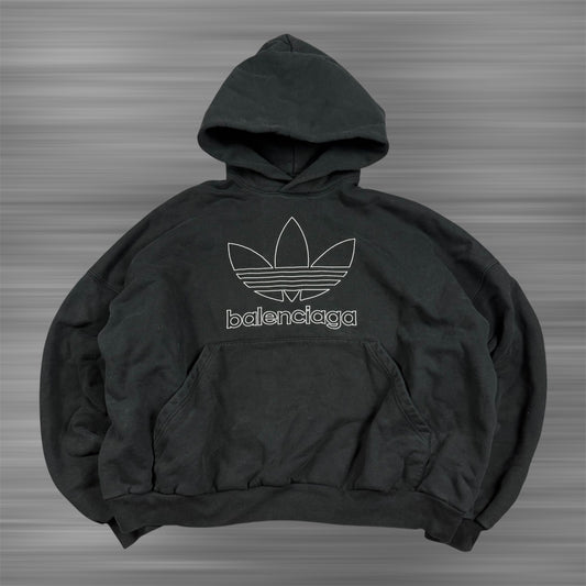 Balenciaga x Adidas Embroidered Logo Oversized ‘Black’ Hoodie