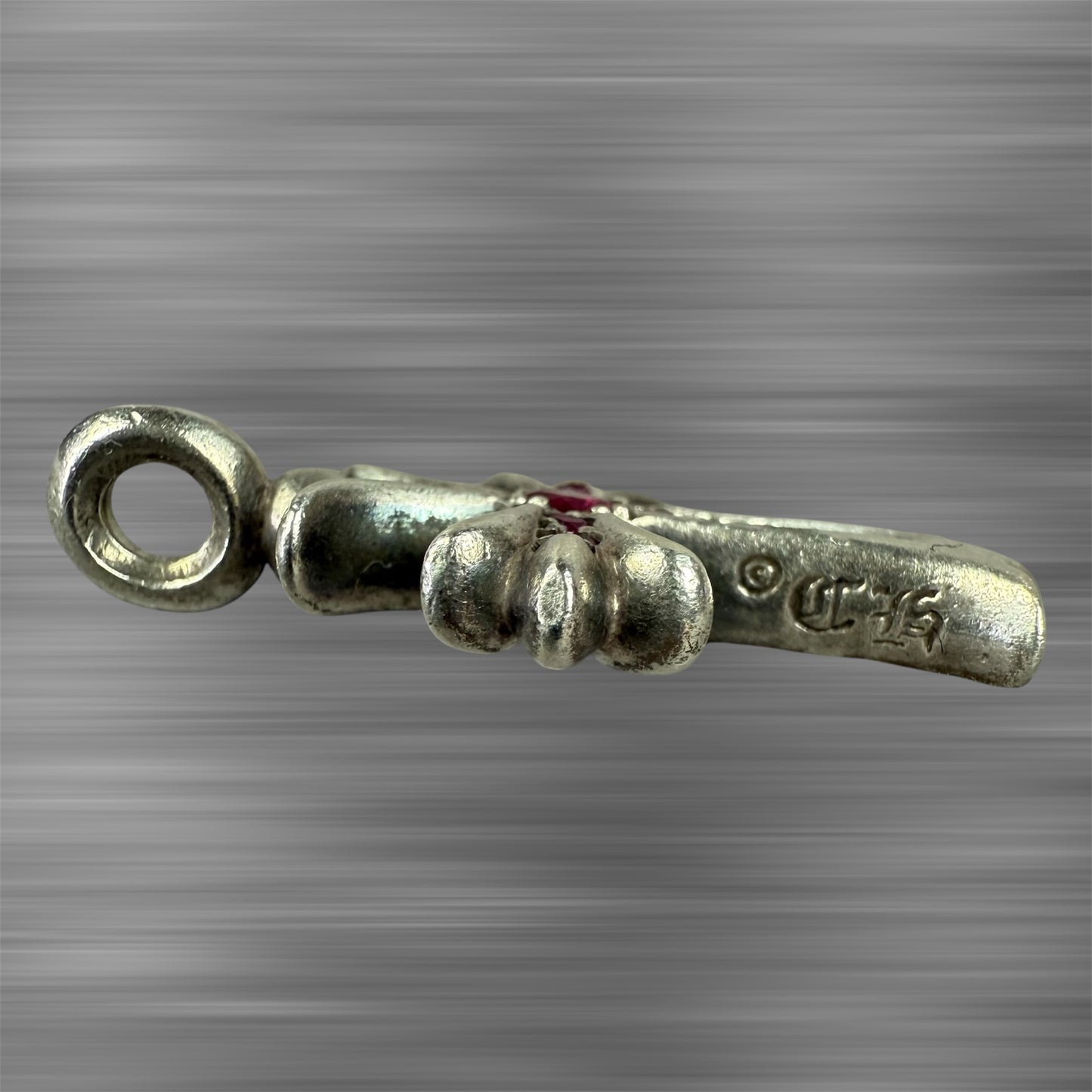 Chrome Hearts Tiny Ruby Cross Pendant