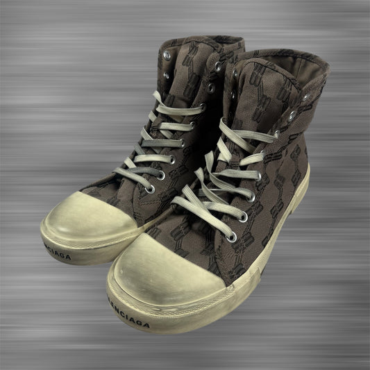 Balenciaga Paris Monogram High Top Shoes