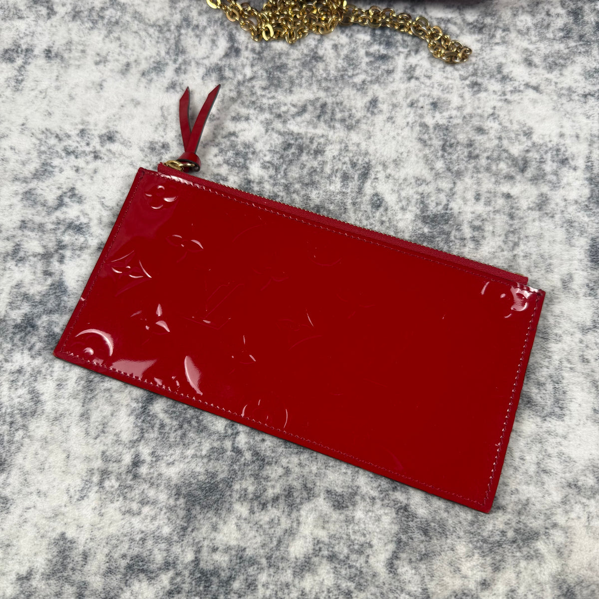 Louis Vuitton Monogram Vernis Pochette Félicie Red Bag