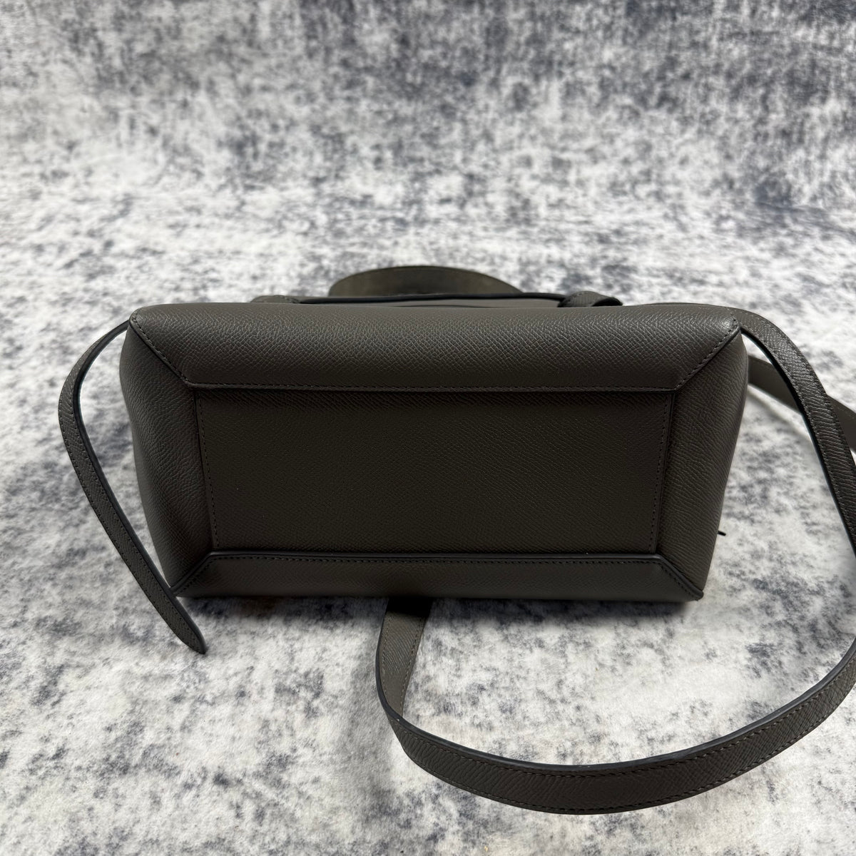 Celine Micro Belt Bag in Grey Grained Calfskin