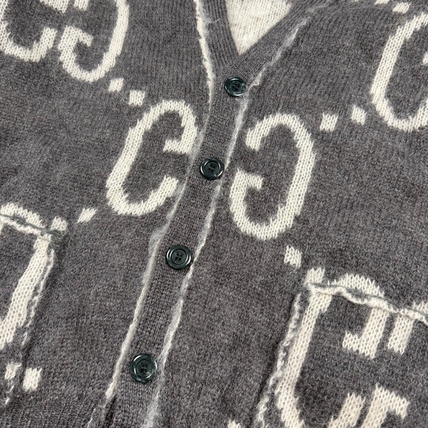 Gucci Reversible GG Mohair ‘Gray’ Cardigan