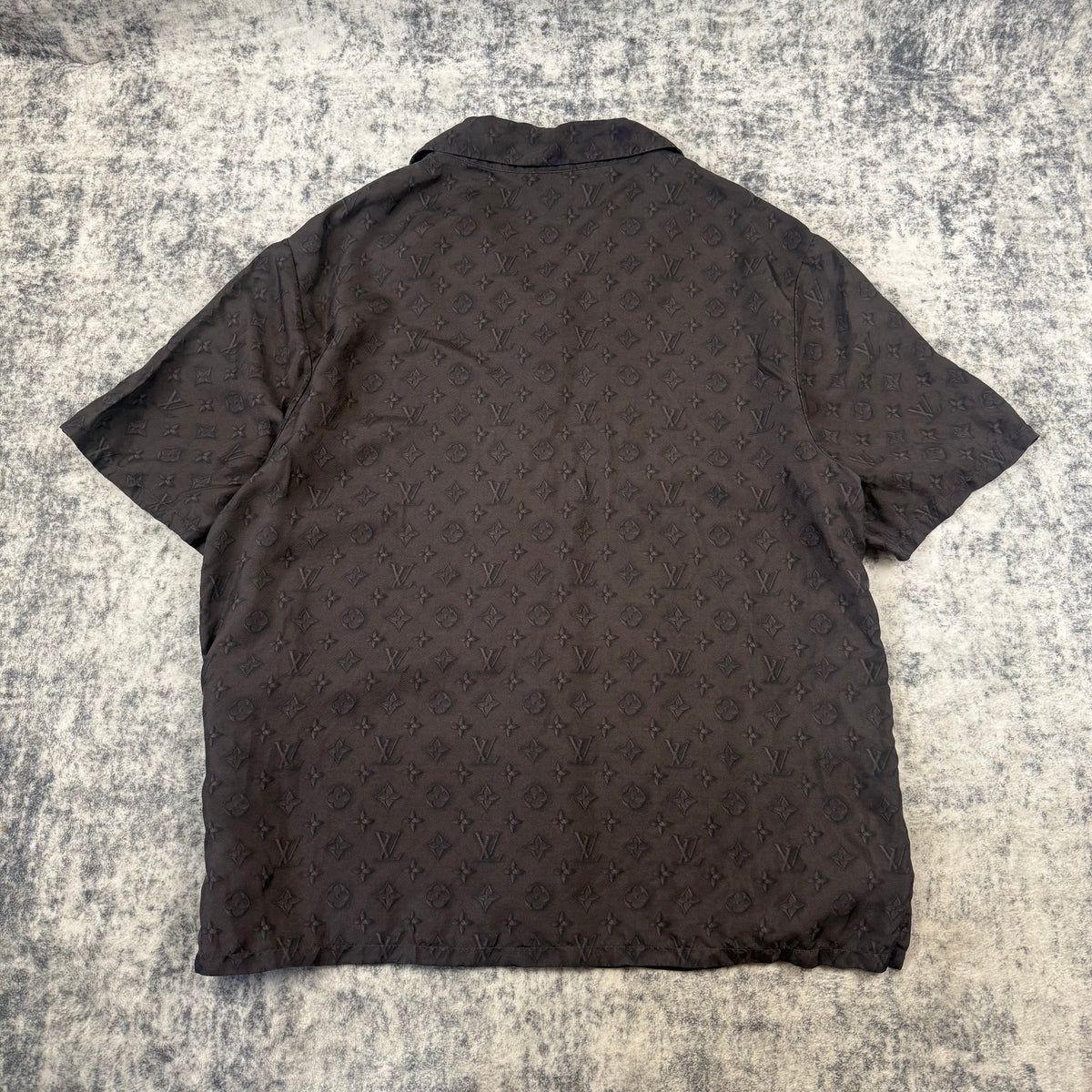 Louis Vuitton Printed Monogram Short-Sleeved Silk Shirt