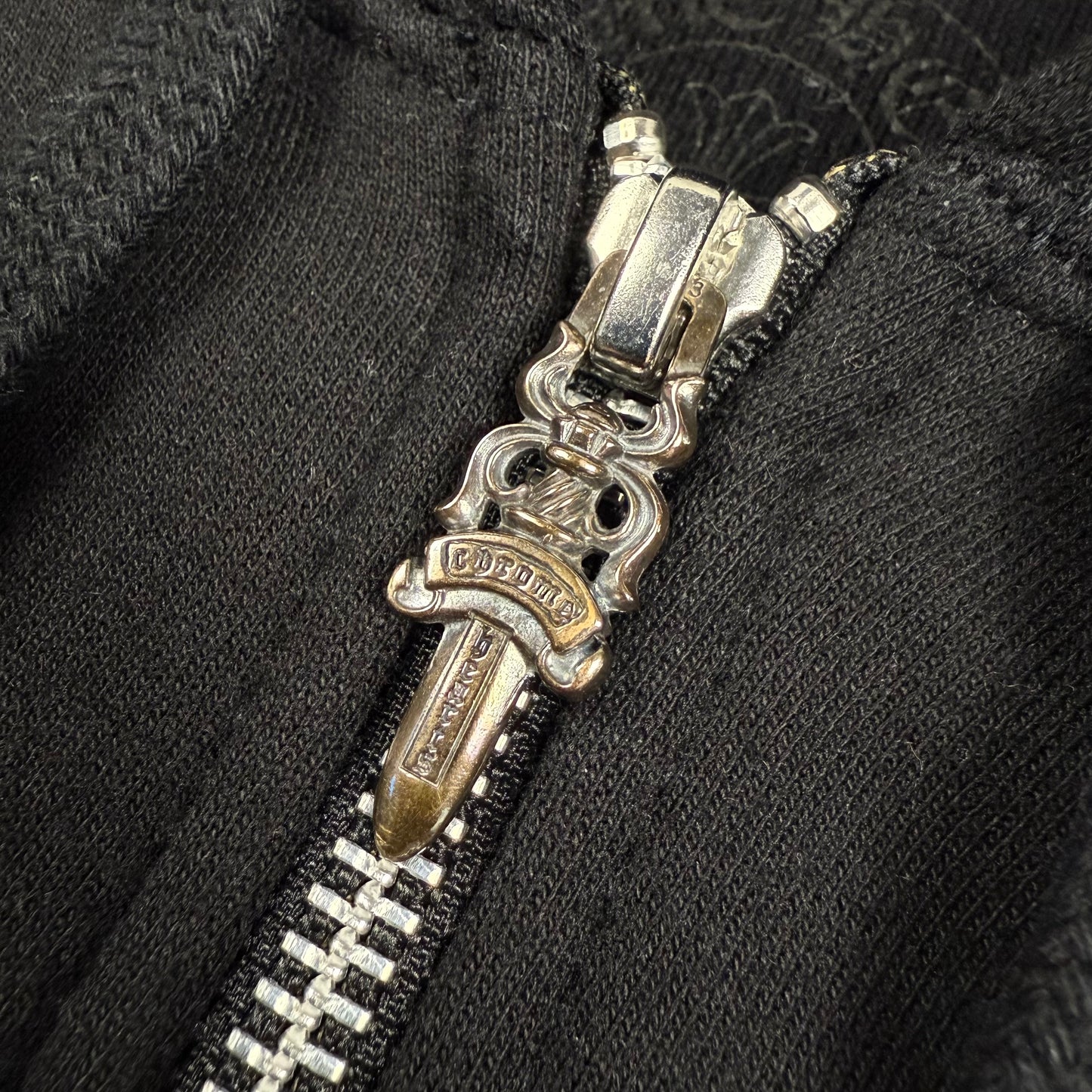 Chrome Hearts Thermal Horseshoe Logo Cropped ‘Black’ Zip Hoodie