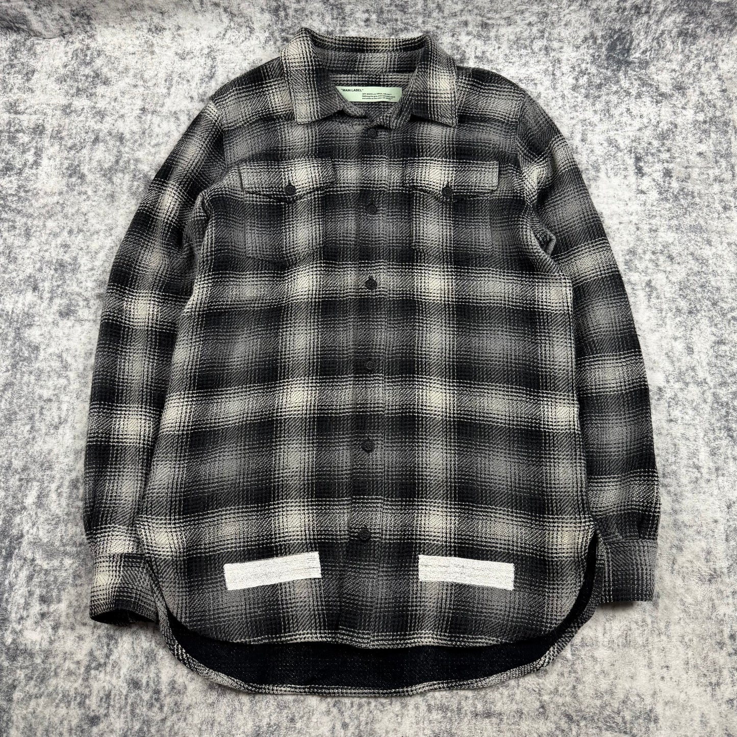 Off-White Outline Arrow Flannel Shirt Grey/Black