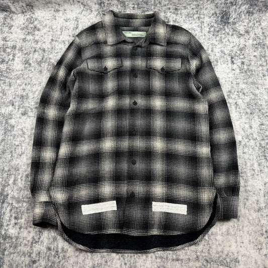 Off-White Outline Arrow Flannel Shirt Grey/Black