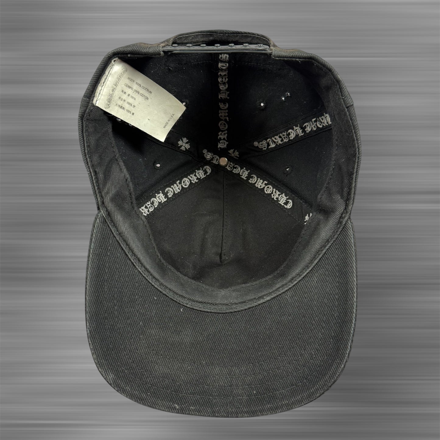 Chrome Hearts Cross Waxed Denim ‘Faded’ Baseball Cap