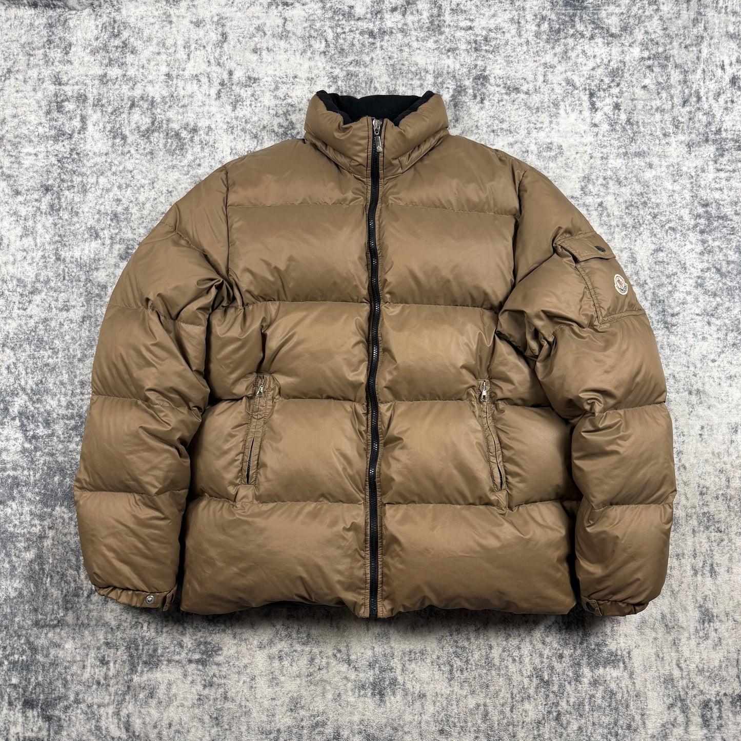 Moncler Vintage Brown Down Puffer Jacket With Sleeve Pocket