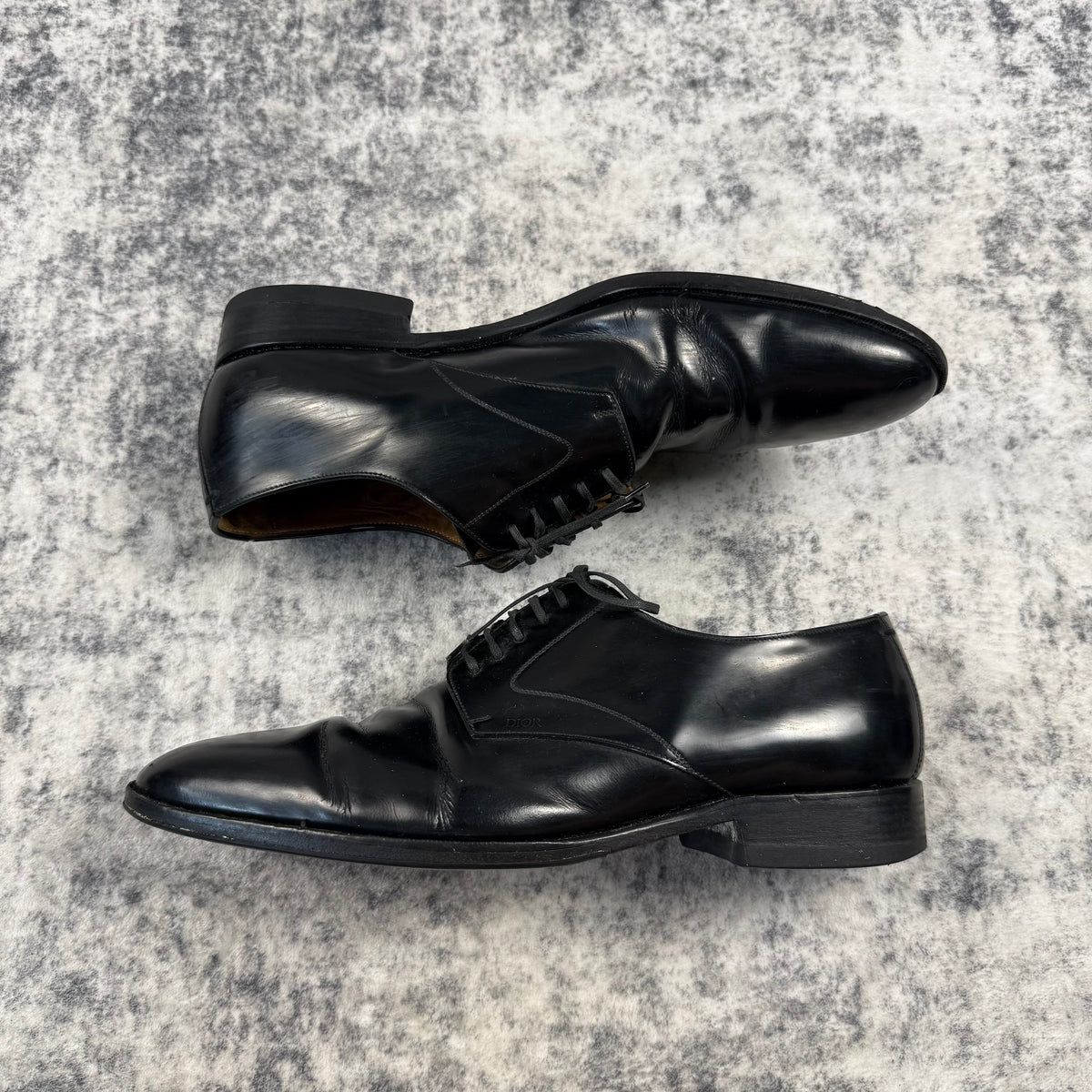Dior Homme Black Leather Derby Shoes