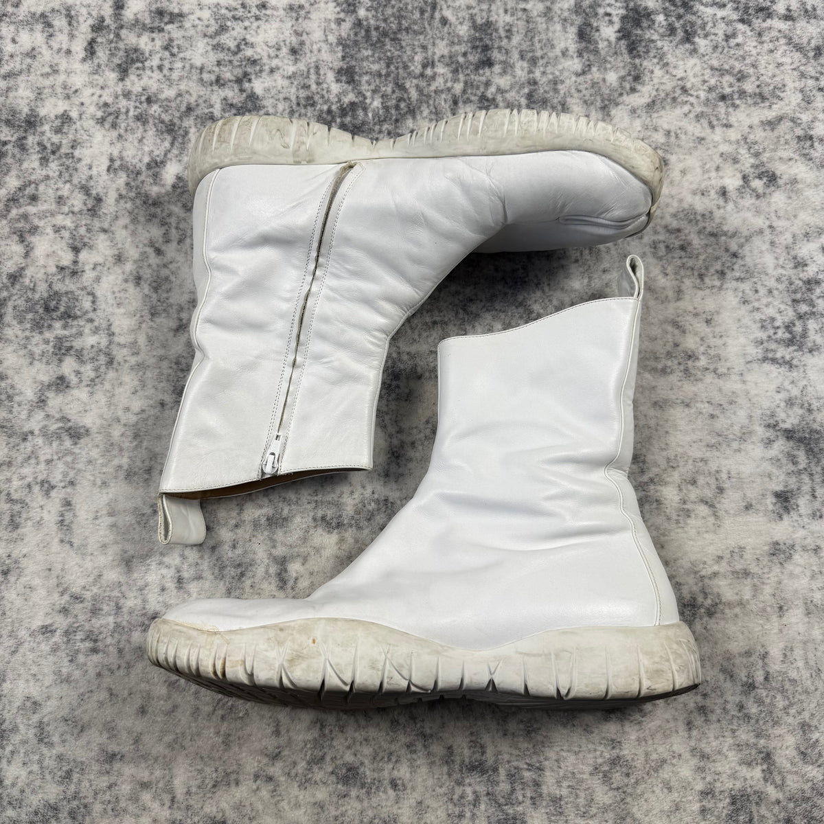 Maison Margiela SS17 White Leather Tabi High-Top Boots