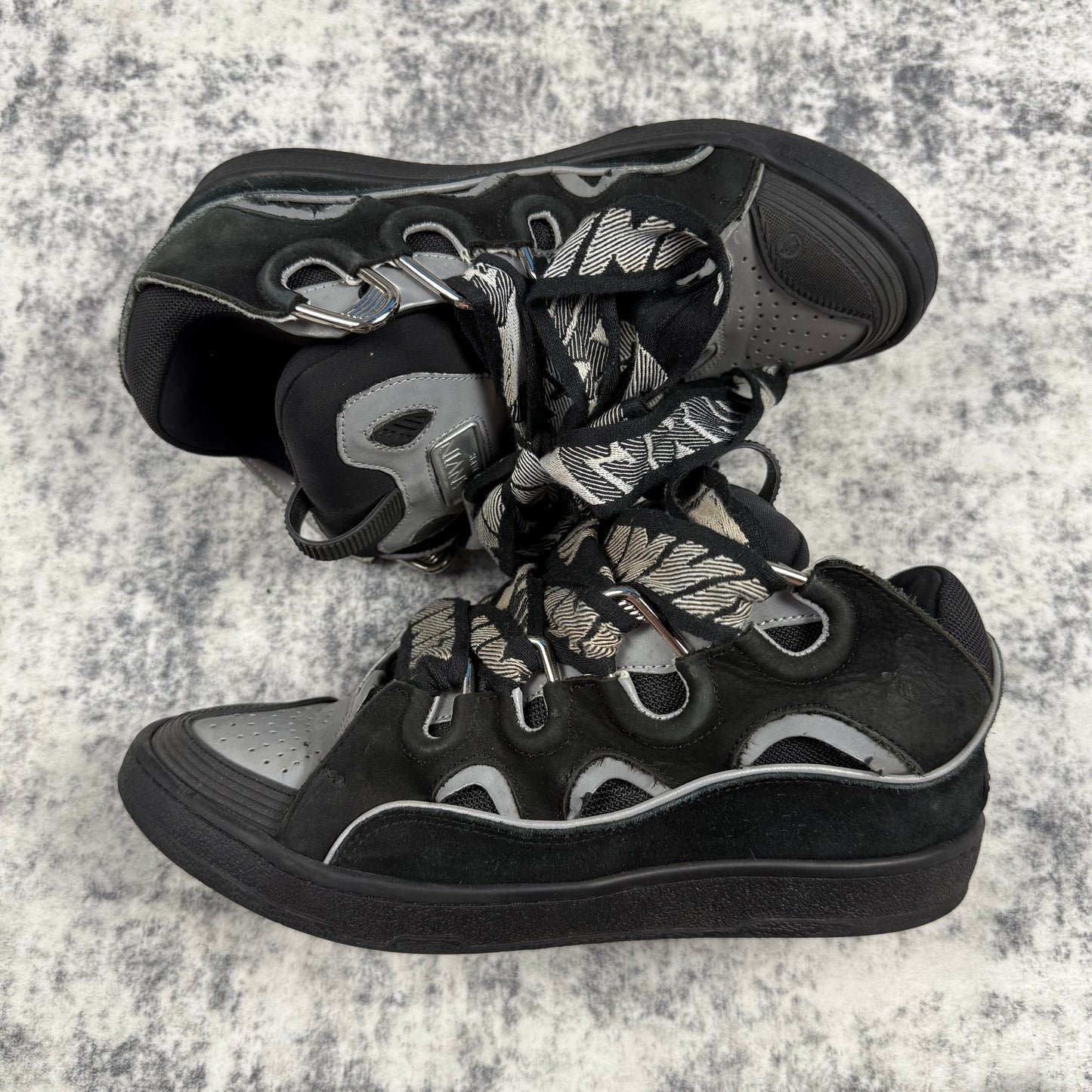 Lanvin Curb Reflective ‘Black/Silver’ Shoes