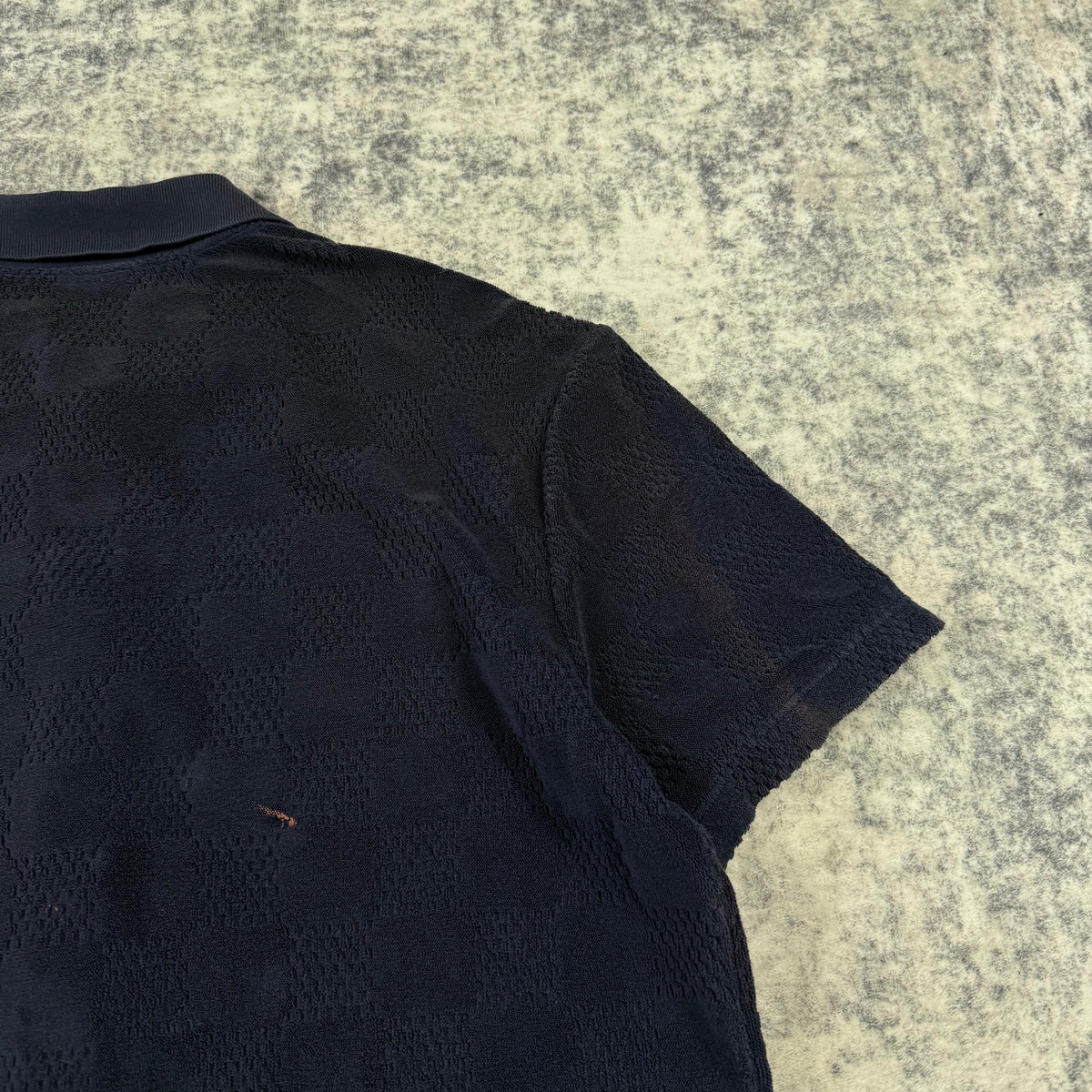 Louis Vuitton Damier French Terry Short-Sleeved Cotton-Blend Shirt
