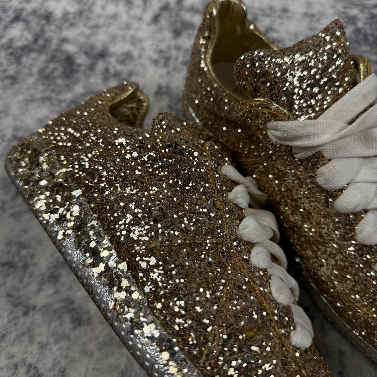 Maison Margiela Gold Glitter Replica Sneakers