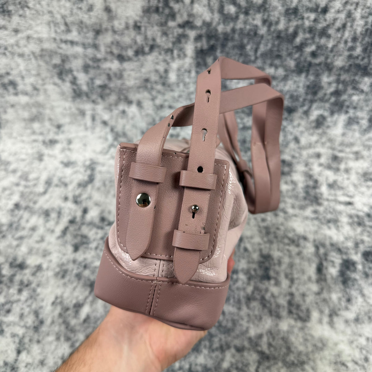 Maison Margiela Pink Glossy Leather Belt Shoulder Bag