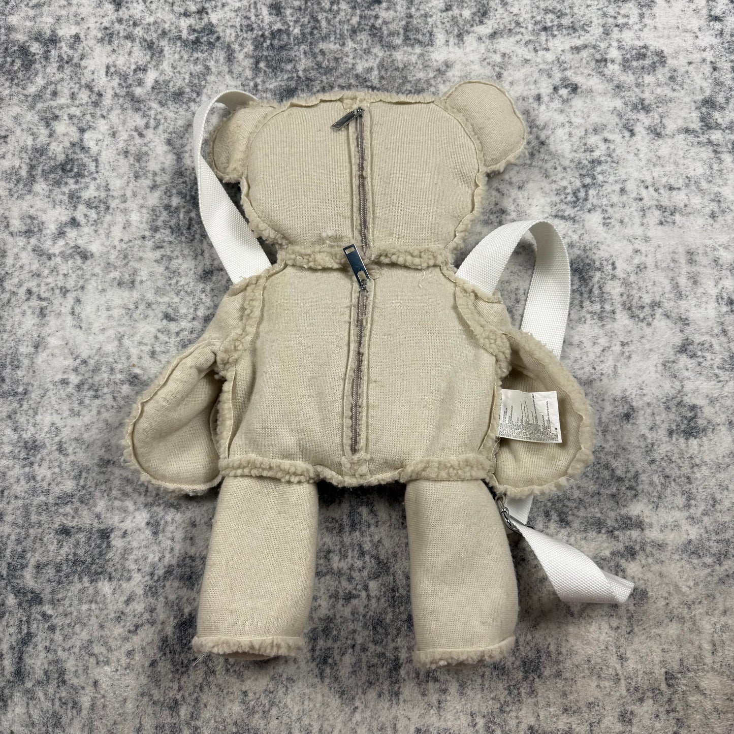 MM6 Maison Margiela Teddy Bear Faux Shearling Backpack Cream White
