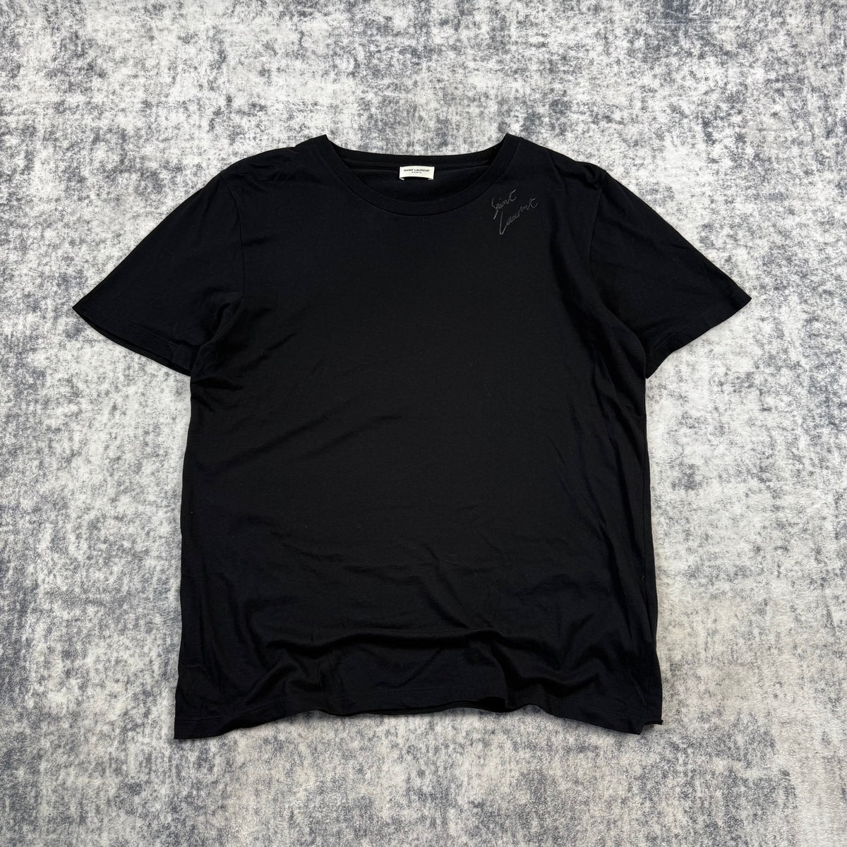 Saint Laurent SS/18 Signature Neck Logo ‘Black’ T-Shirt