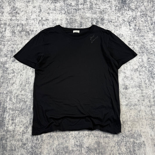 Saint Laurent SS/18 Signature Neck Logo ‘Black’ T-Shirt