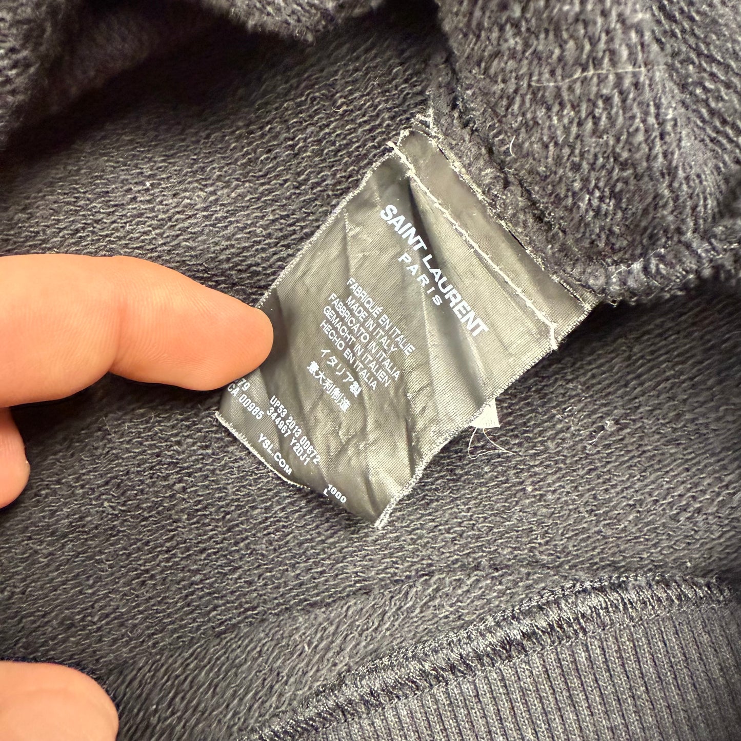 Saint Laurent collar zip black sweatshirt by Hedi Slimane