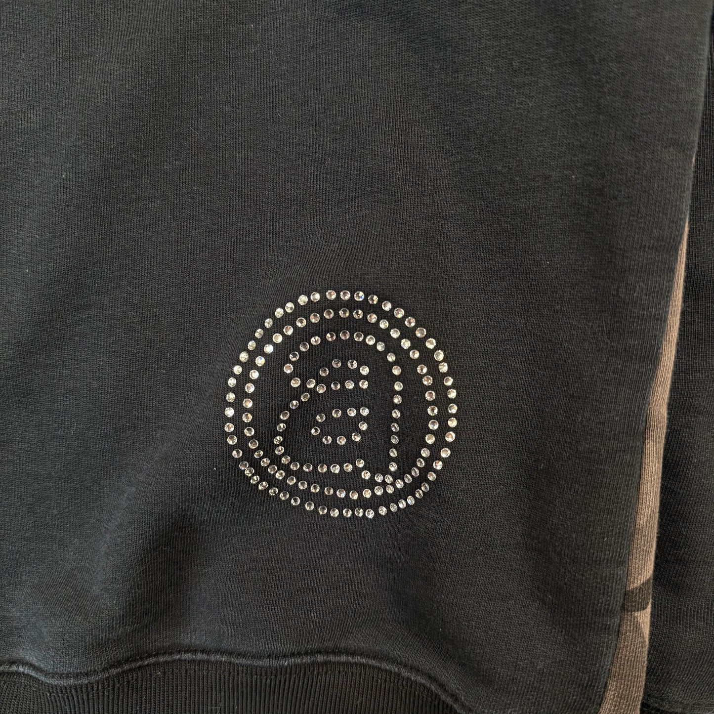 AAPE by A Bathing Ape Rhinestone Moon Face ʼBlack’ Crewneck