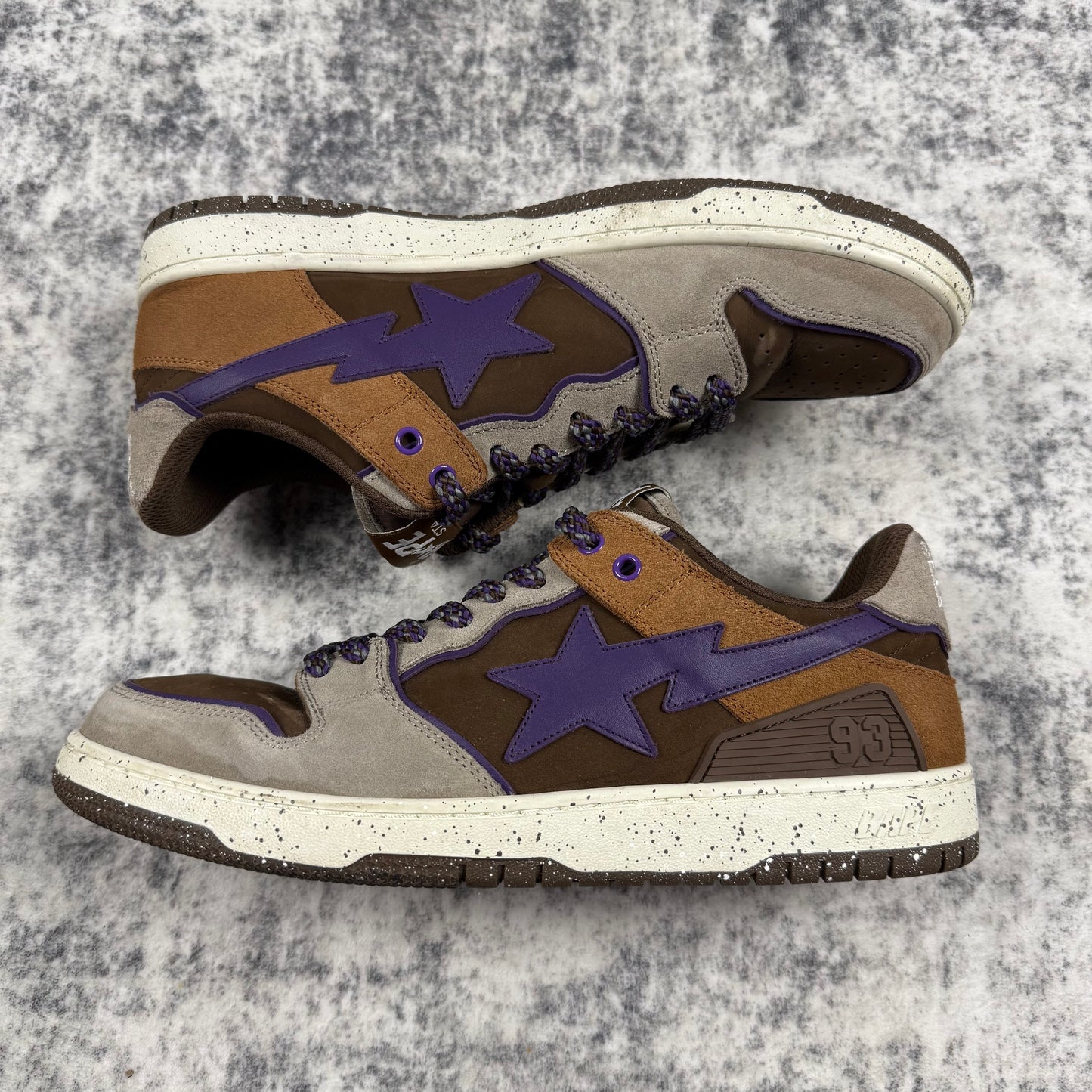 BAPE STA Low ‘Brown/Purple’ Leather Sneakers