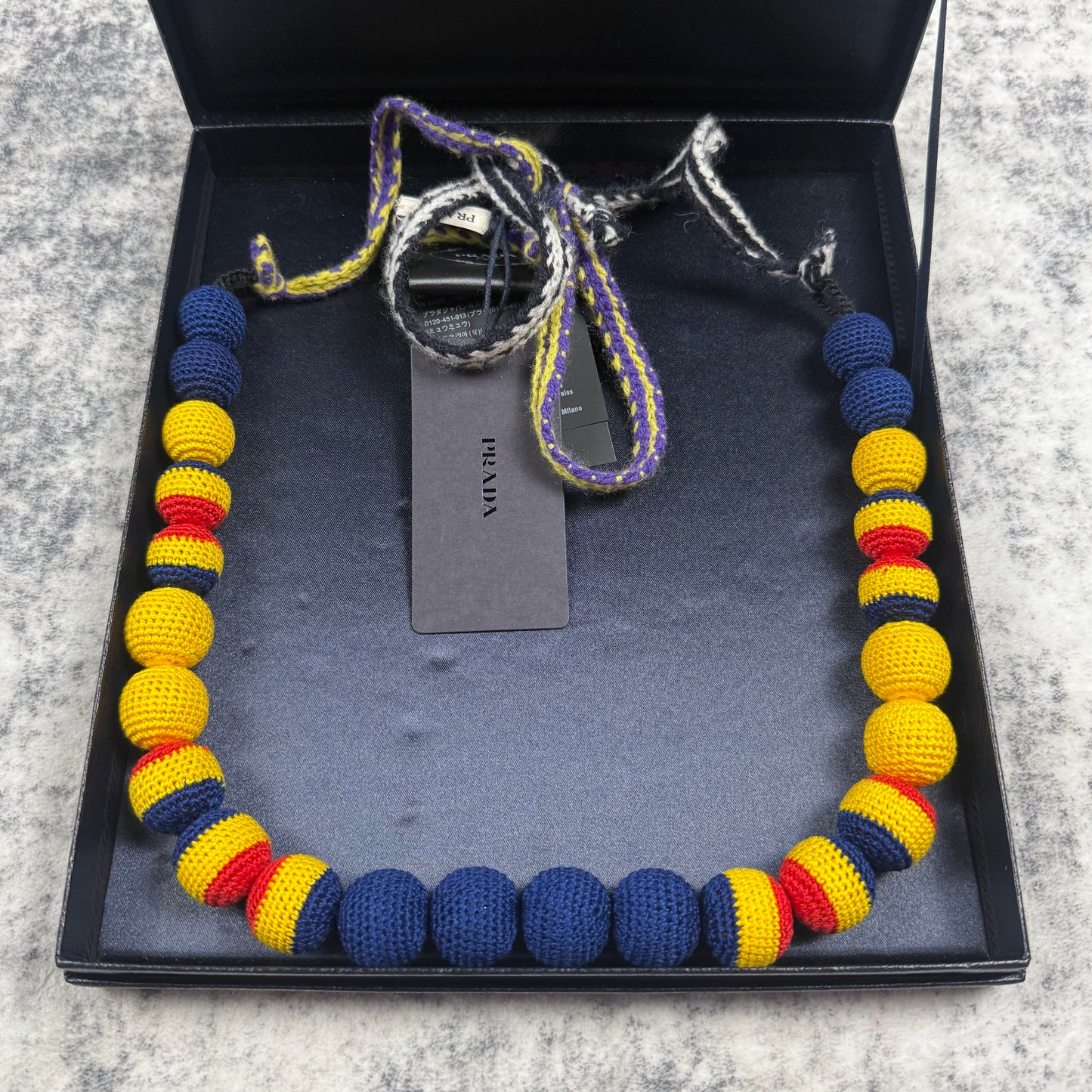 Prada AW2005 Chocker Nappa Yellow Bead Savage Necklace