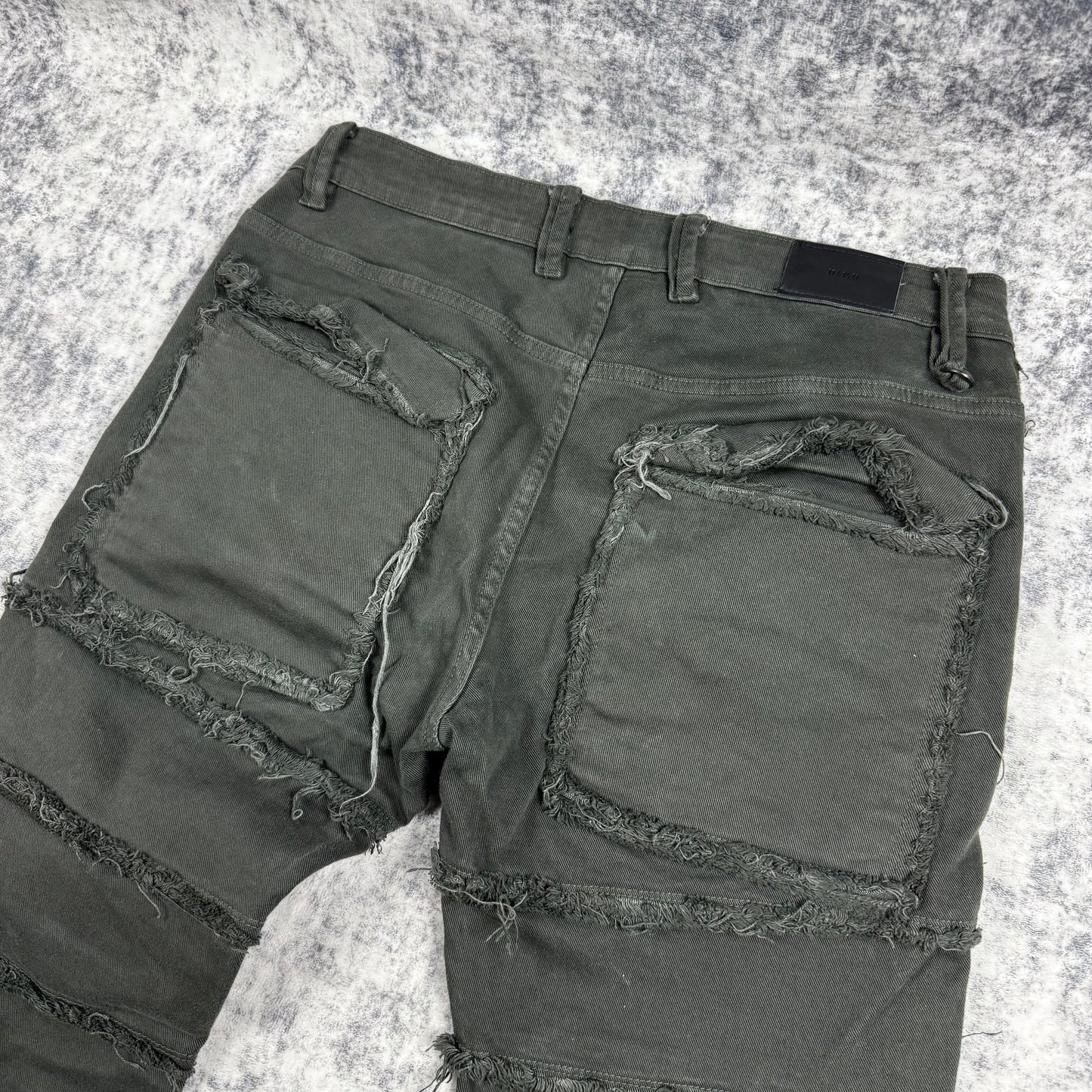 KDNK Distressed Flared ‘Green’ Jeans