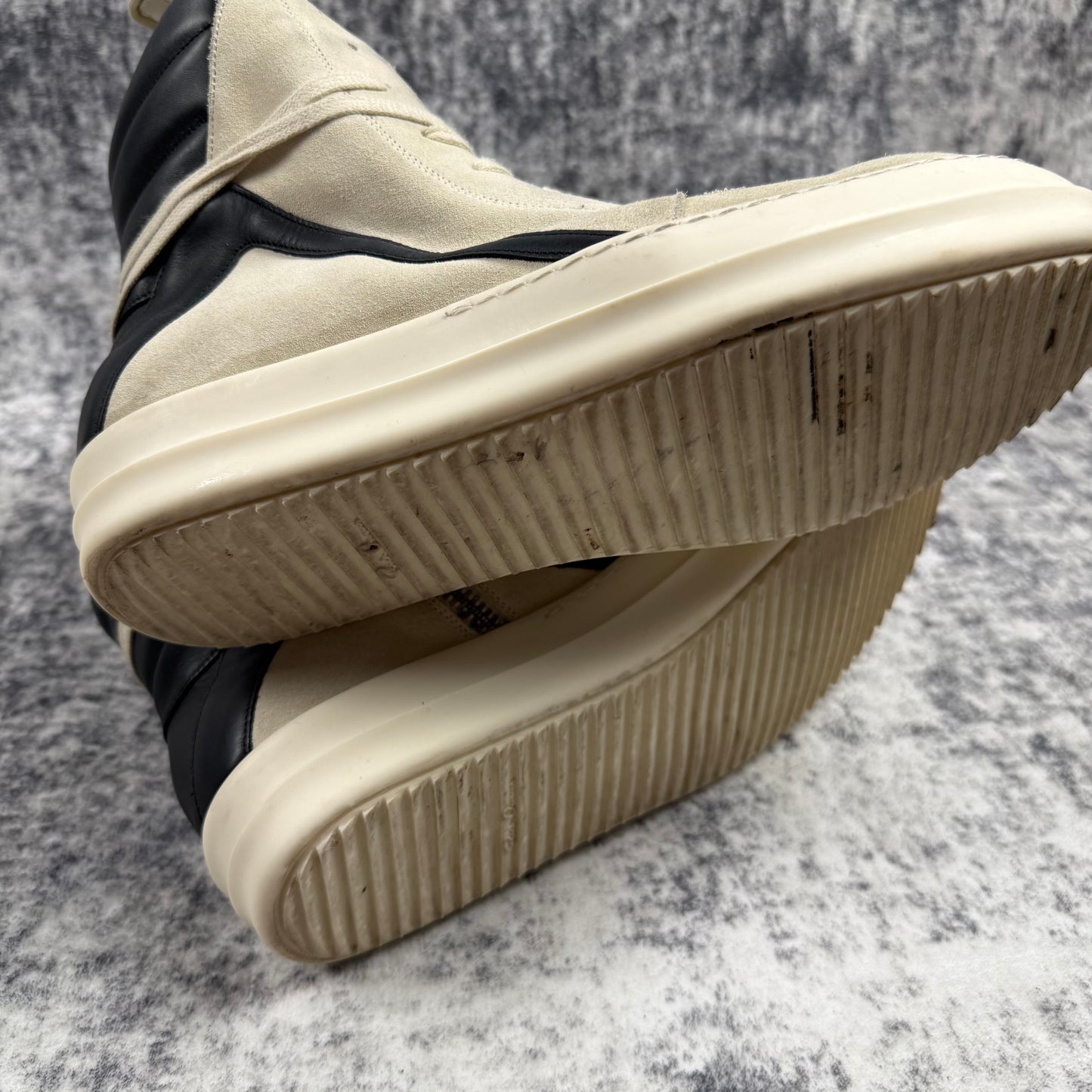 Rick Owens ‘Black/Milk’ Suede Geobaskets