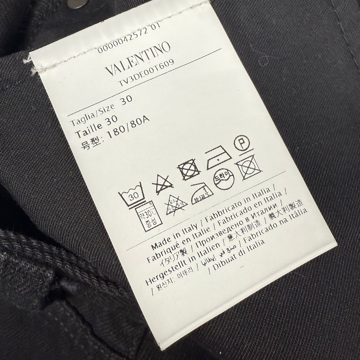Valentino VLTN Logo Print Washed Denim ‘Black’ Straight Jeans