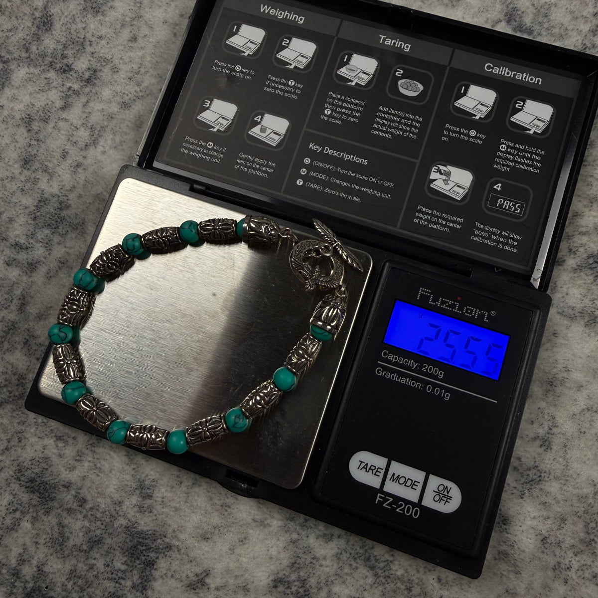 Clocks + Colours 925 Sterling Silver Turquoise Beaded Bracelet