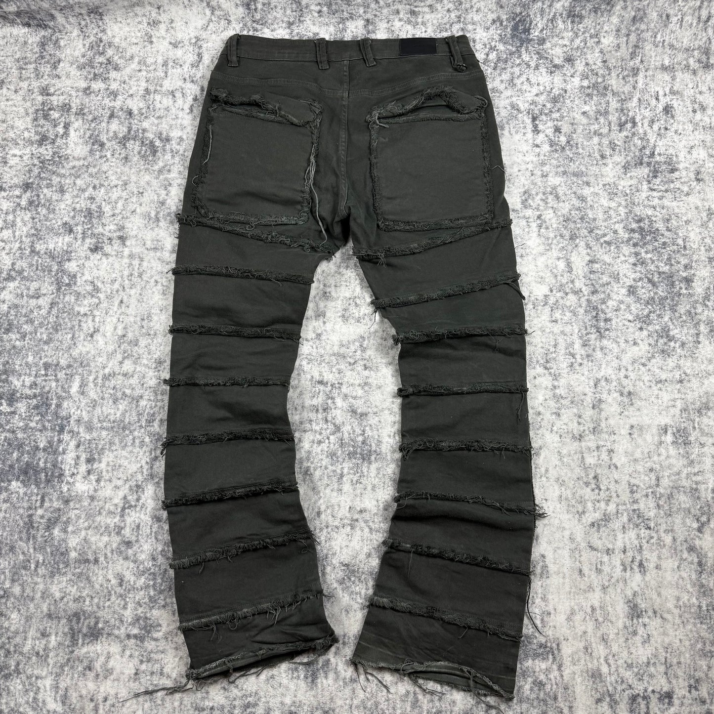 KDNK Distressed Flared ‘Green’ Jeans