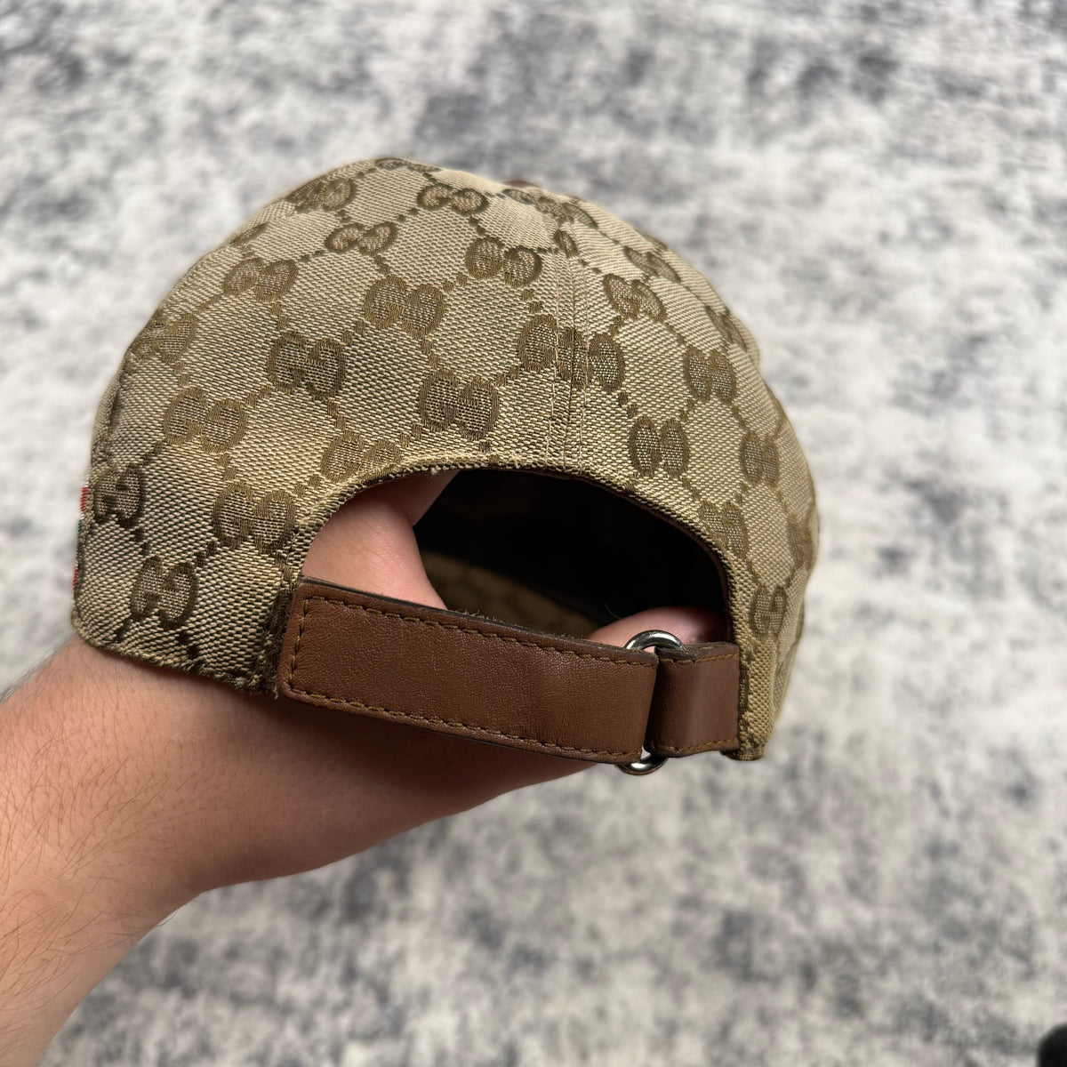 Gucci Vintage GG Monogram Web Stripe Baseball Cap