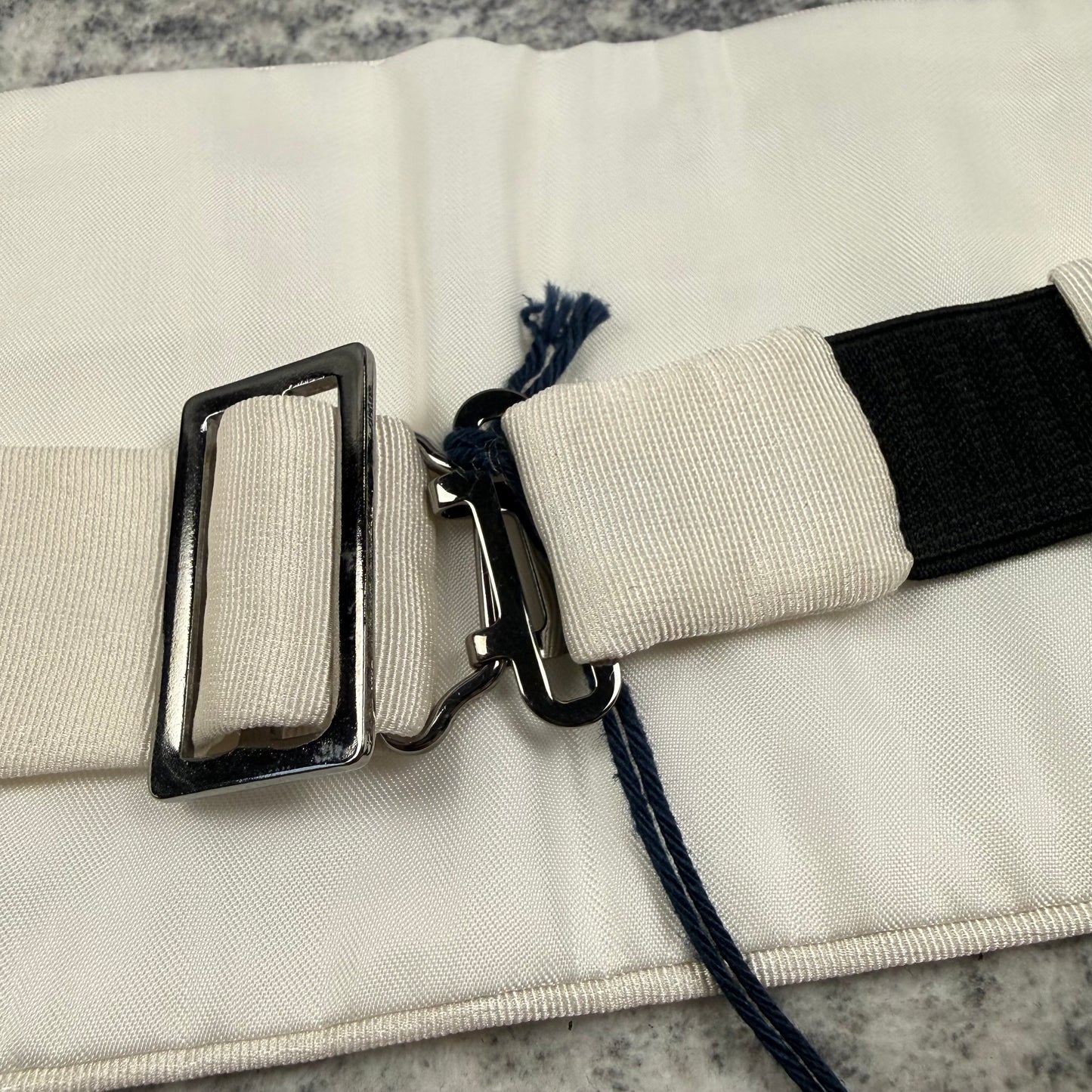 Prada White Elastic Logo Waist Belt