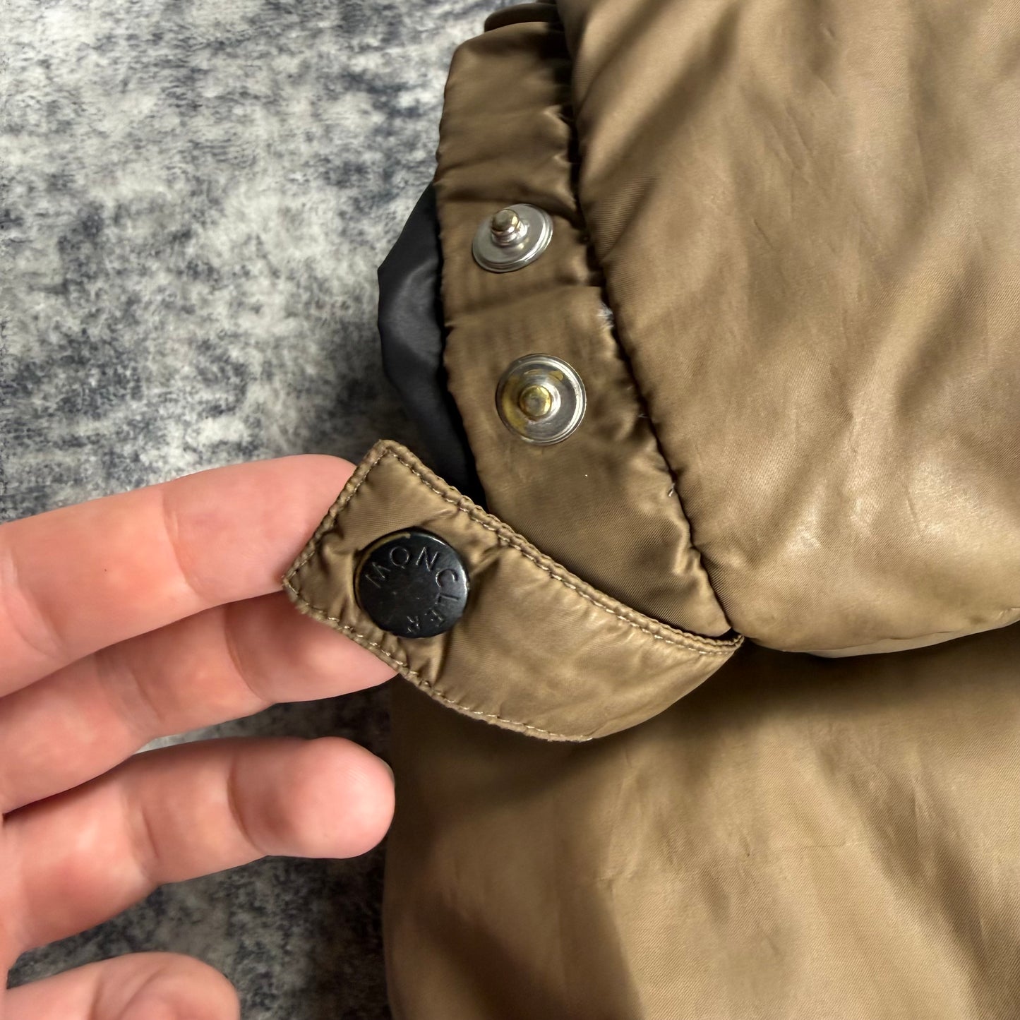 Moncler Vintage Brown Down Puffer Jacket With Sleeve Pocket
