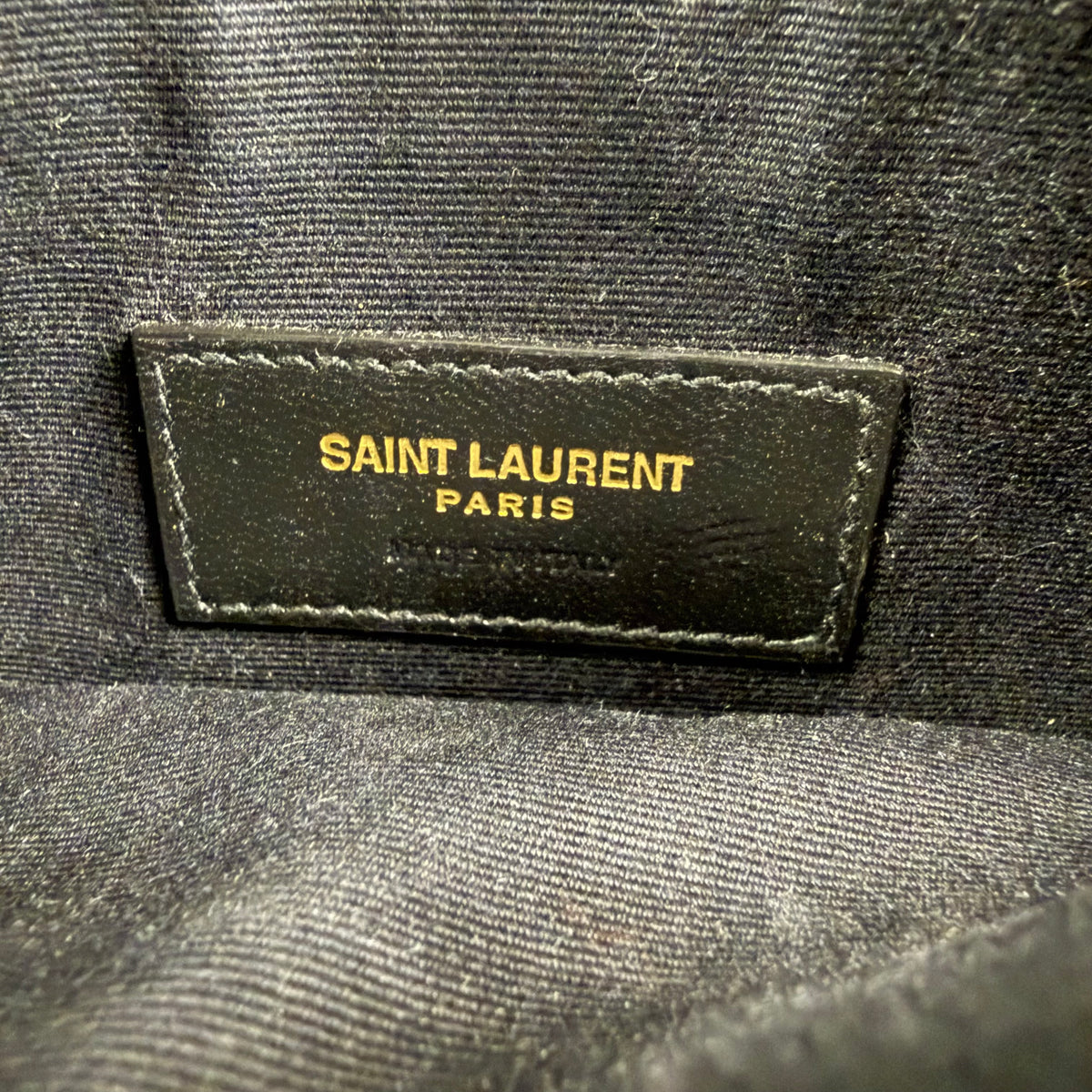 Saint Laurent YSL Cassandre Chevron Quilted Leather Zip Pouch