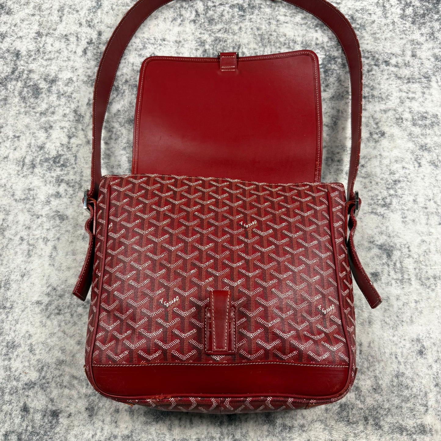 Goyard Grand Bleu MM Personalized “K” Crossbody Messenger Bag