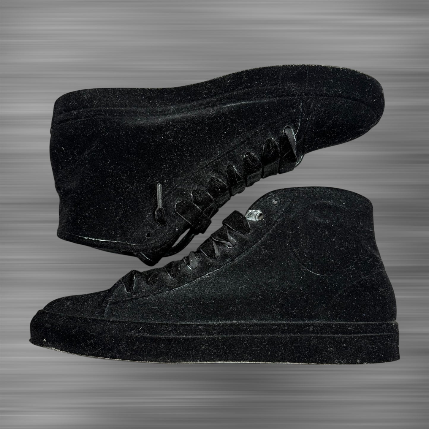 Maison Margiela All Over Black Velvet High Shoes