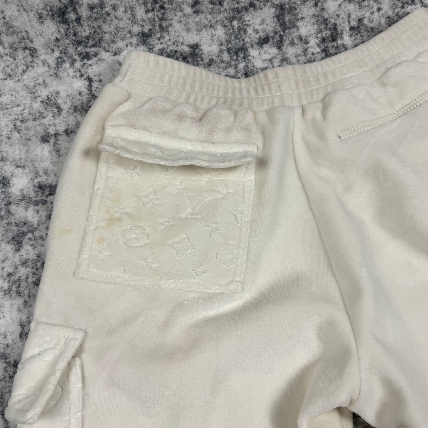 Louis Vuitton Monogram Flocked Logo ‘White’ Sweatpants