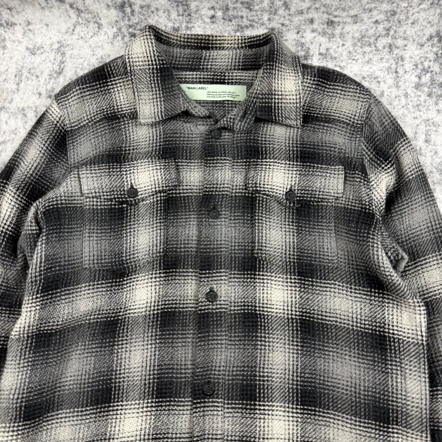 Off-White Outline Arrow Flannel Shirt Grey/Black