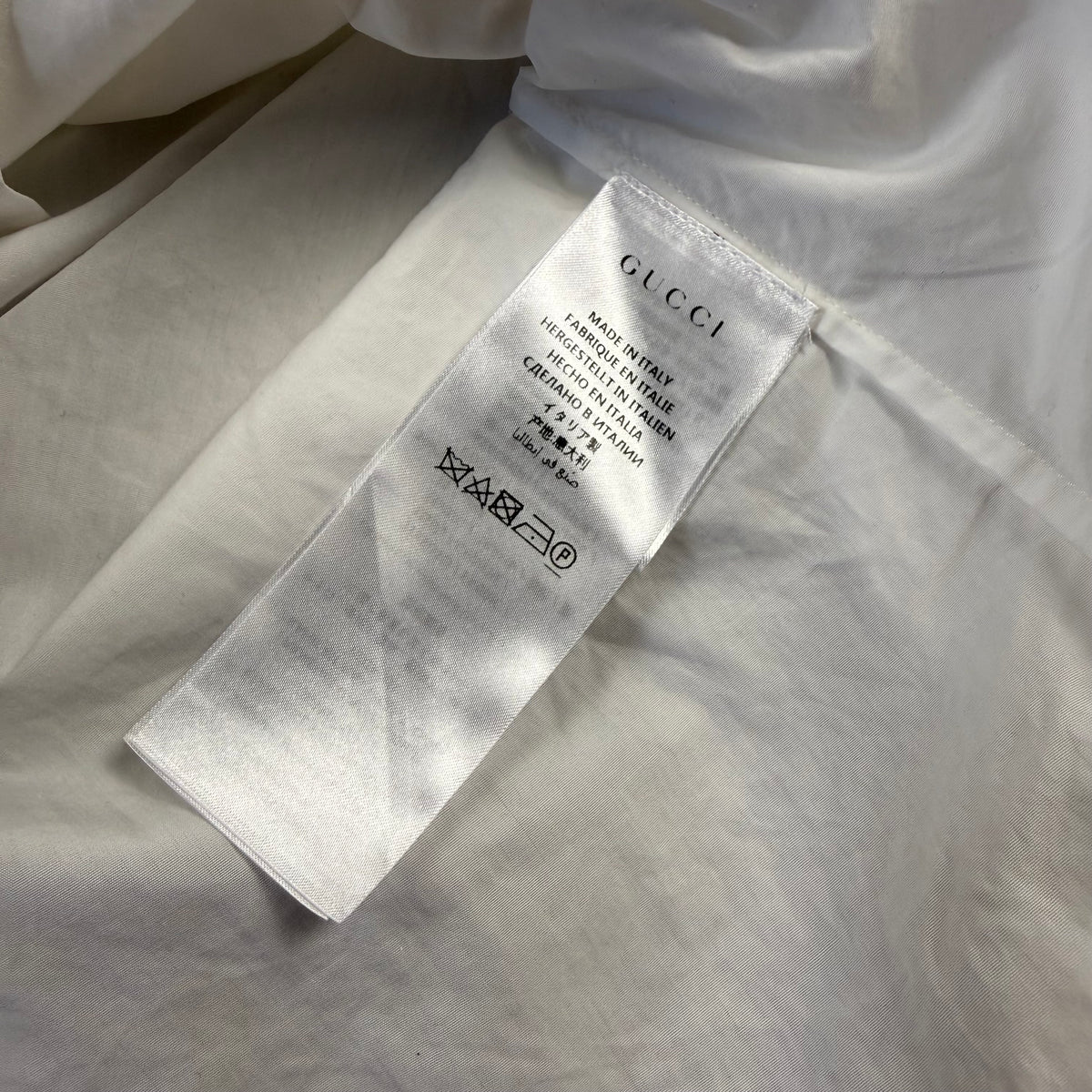 Gucci Kingsnake Embroidered Collar ʼWhiteʼ Button Up Shirt