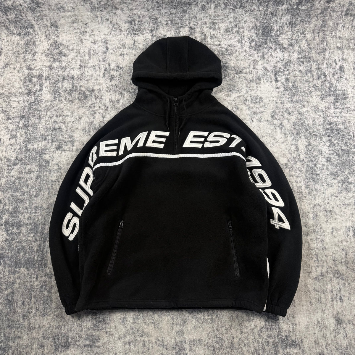 Supreme FW19 Polartec Half Zip ʼBlack’ Hooded Sweatshirt