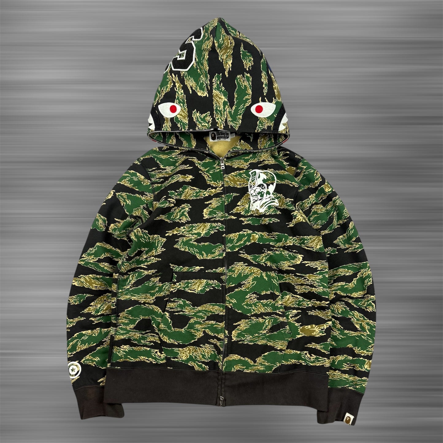BAPE Ursus Tiger Camo Shark Zip Up Hoodie