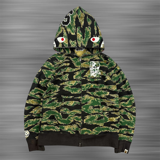 BAPE Ursus Tiger Camo Shark Zip Up Hoodie