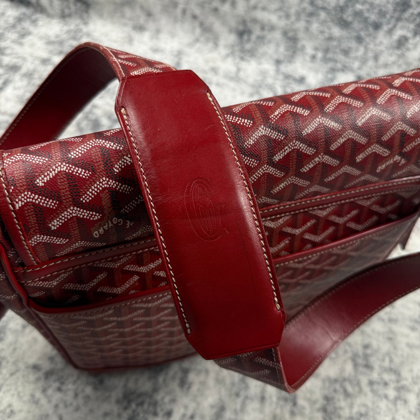 Goyard Grand Bleu MM Personalized “K” Crossbody Messenger Bag