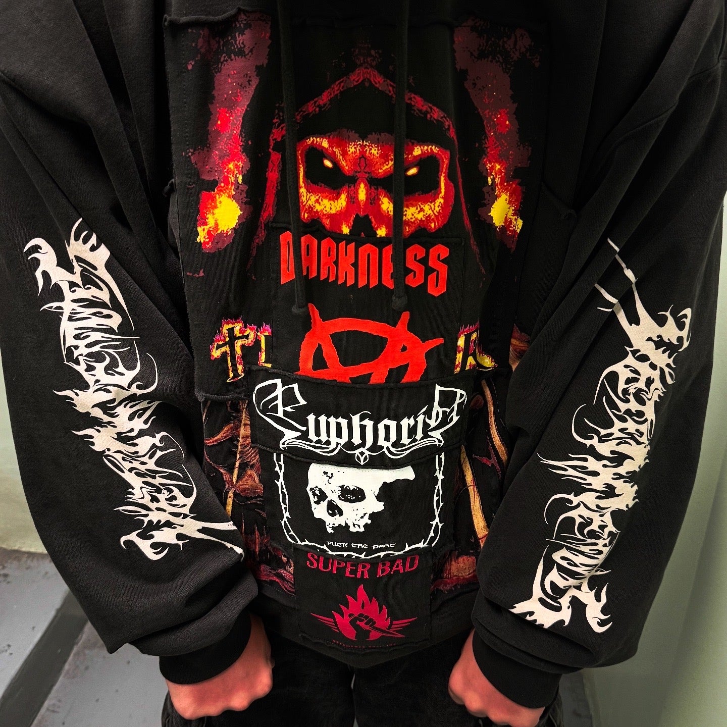 Vetements AW21 Metal Patches Hoodie