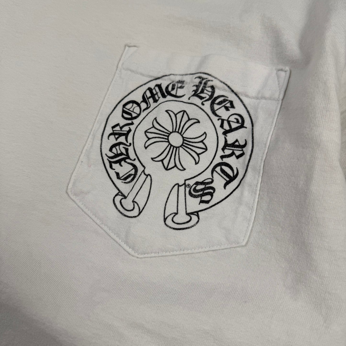 Chrome Hearts Vintage Floral Horseshoe Pocket ‘White’ T-Shirt