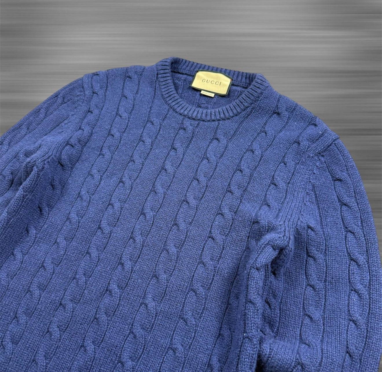 Gucci Striped Cable-Knit Cashmere Sweater