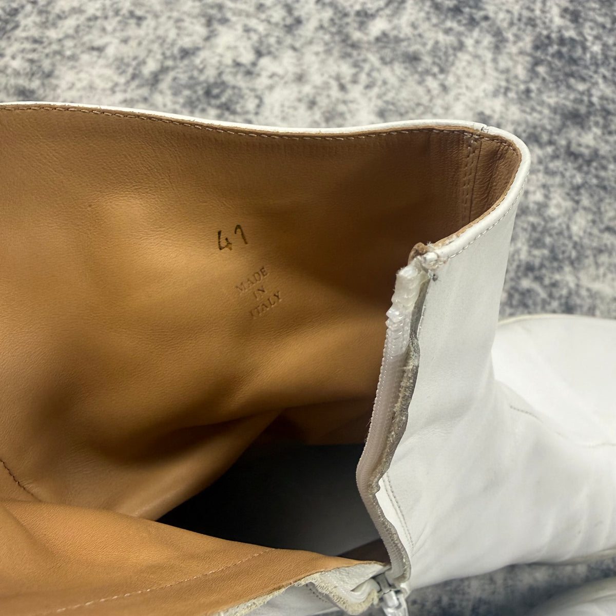 Maison Margiela SS17 White Leather Tabi High-Top Boots