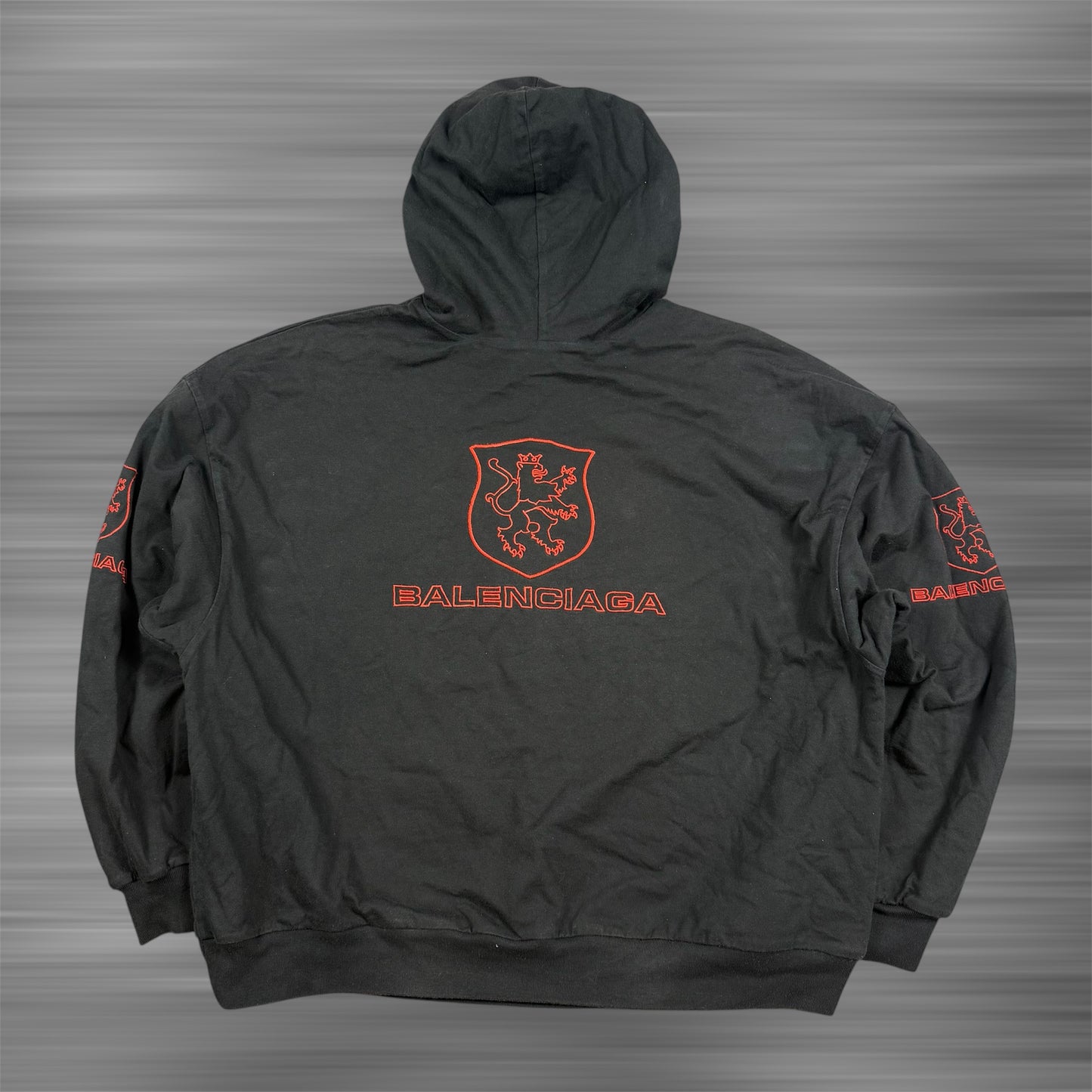 Balenciaga Lion Club Lined Embroidered Logo Hoodie