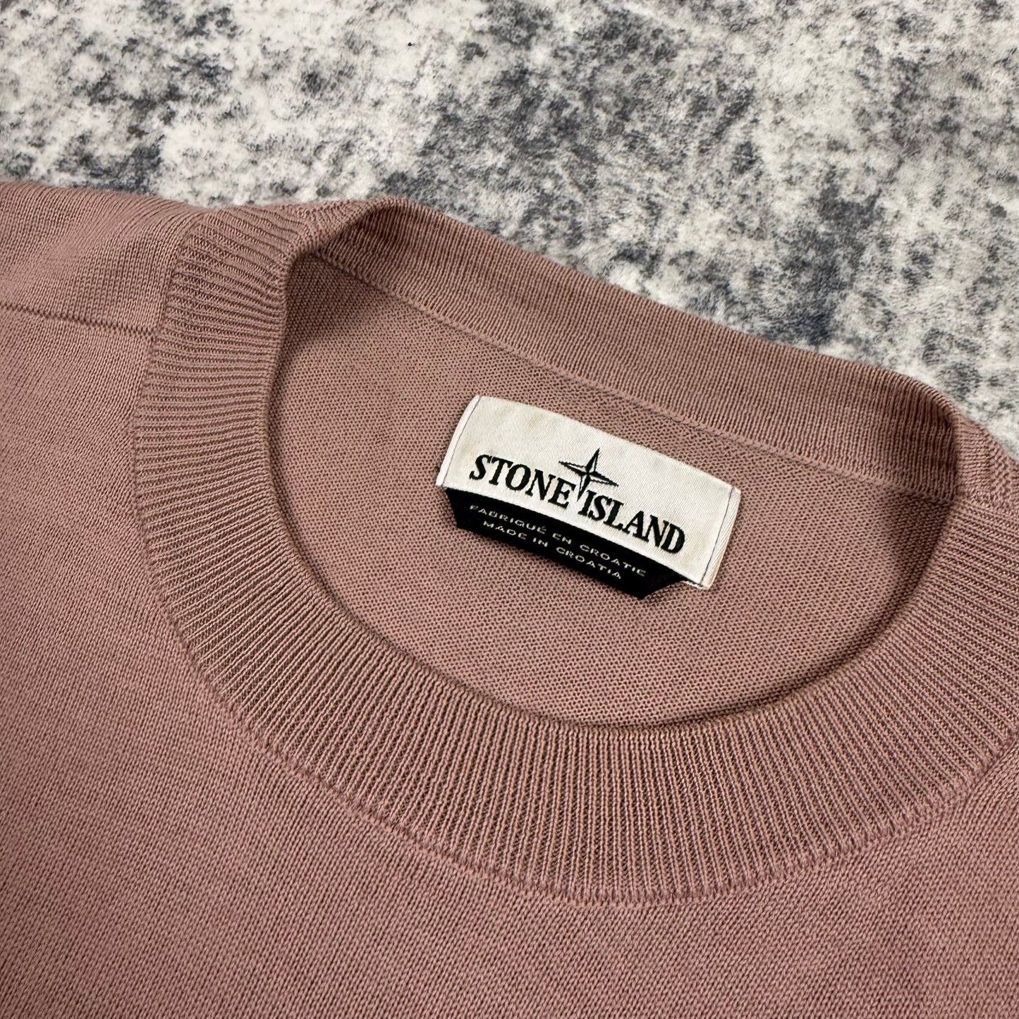 Stone Island Dust Pink Crewneck Knit Sweater
