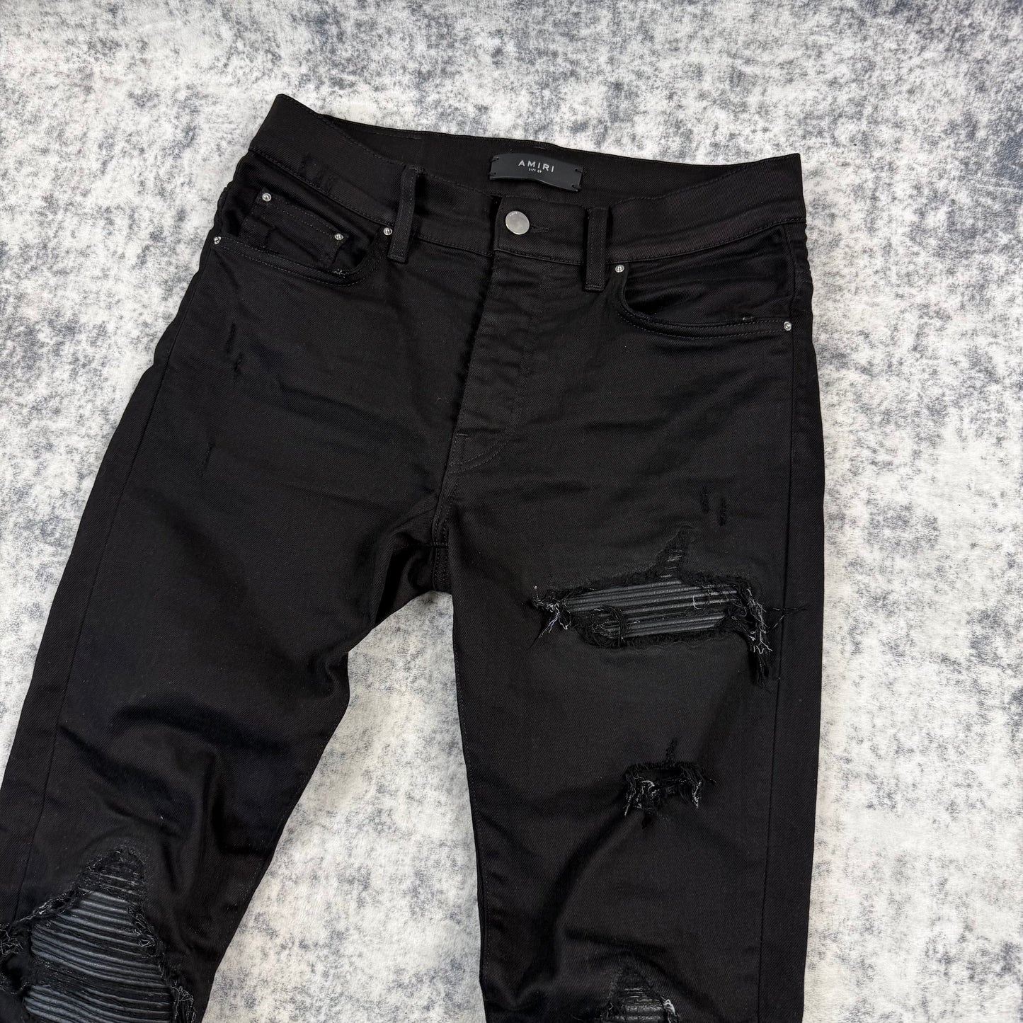 Amiri MX1 Distressed Tapered Leg ‘Black’ Jeans